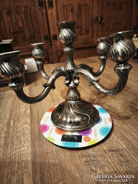 Öt-àgú ezüst gyertyatartó 747g (835-ös tisztasàgú nèmet ezüst)