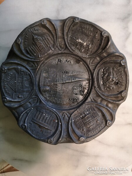 Ólom jugoszláv tányér, dísztárgy