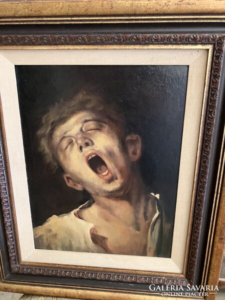 Munkàcsy Ásító inas olajfestmény másolat