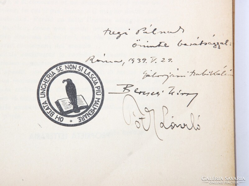 1939 Dedikált Berczeli Anzelm Károly Pietá, Signore! Gáborjáni Szabó Kálmán femetszetekkel !!