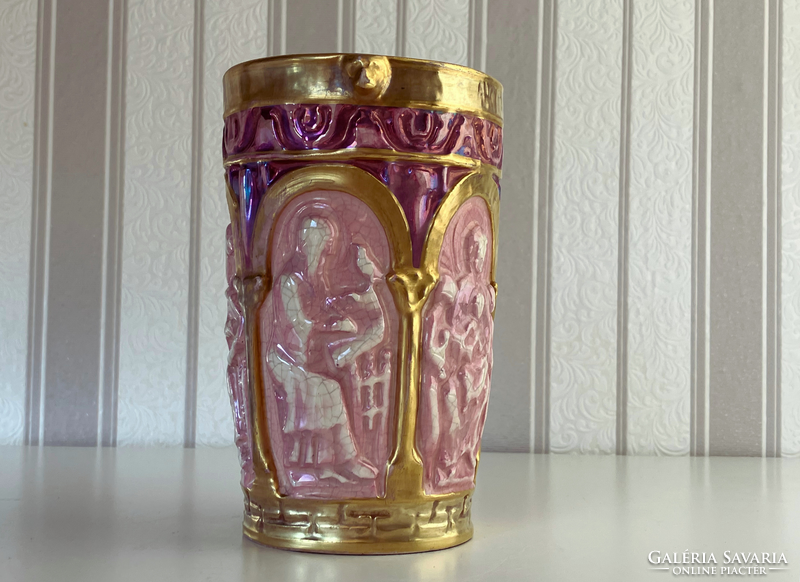 Zsolnay "Old Ivory" Irizáló dísztárgy – 1880-as évek