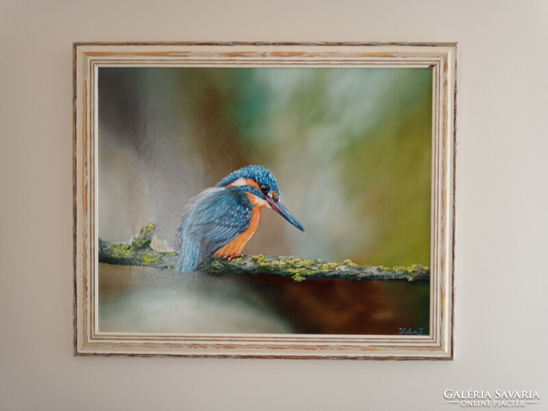 Zsitva Zoltán Jégmadár 2022 olajfestmény