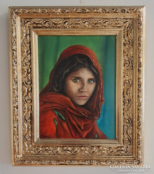 Zsitva Zoltán Afgán lány 2022 olajfestmény