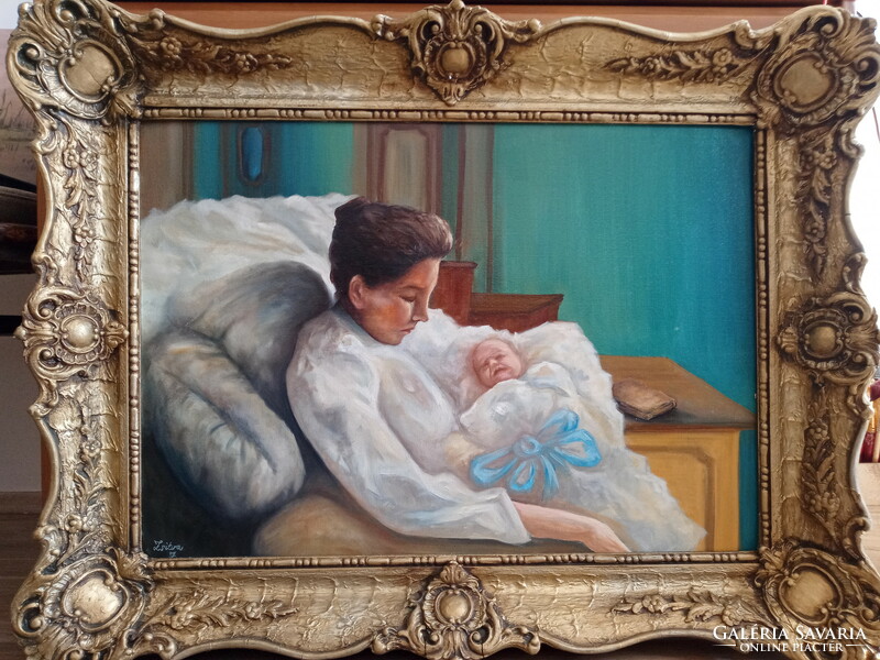 Zsitva Zoltán Az első pillantás 2021 olajfestmény