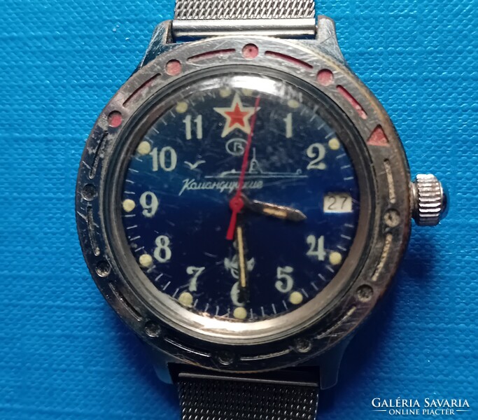 Komandirskie ( Vosztok ) katonai karóra , automata , tengerész , hiányos