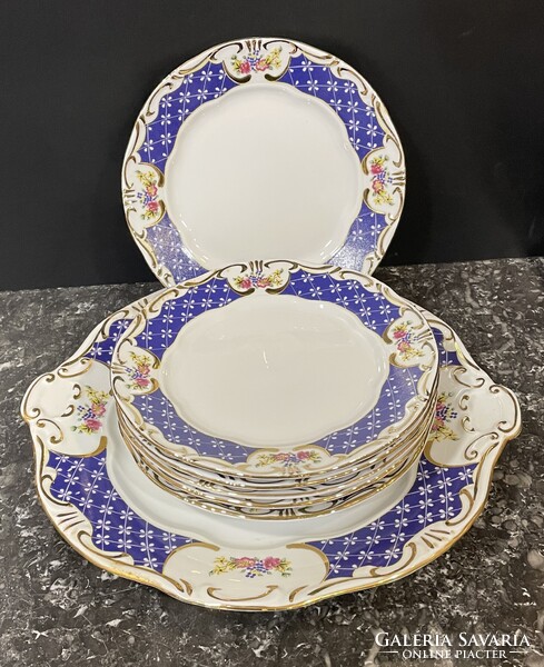 Zsolnay süteményes készlet, 7 db-s,hibátlan.Nincs minimálár!