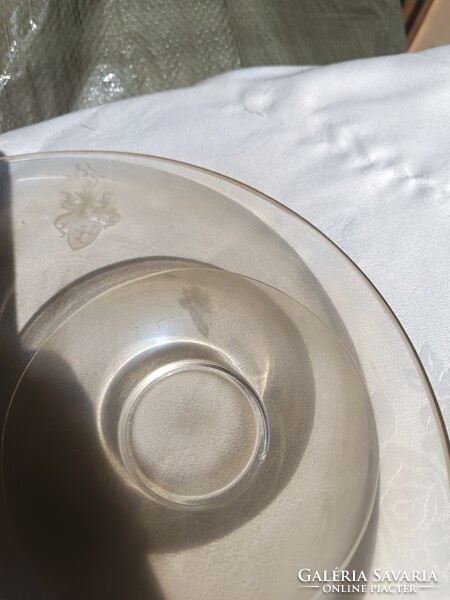 Nemesi címeres, 1 személyes üveg kávézó szett. 1915-20