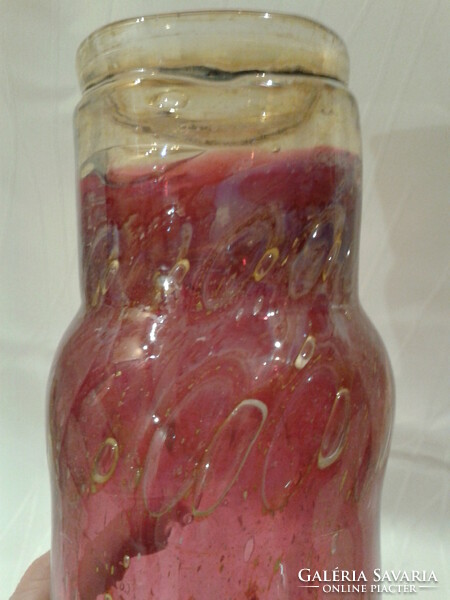Erwin Eisch  Pfauenauge Collection Cranberry Art üveg váza 24.5 cm
