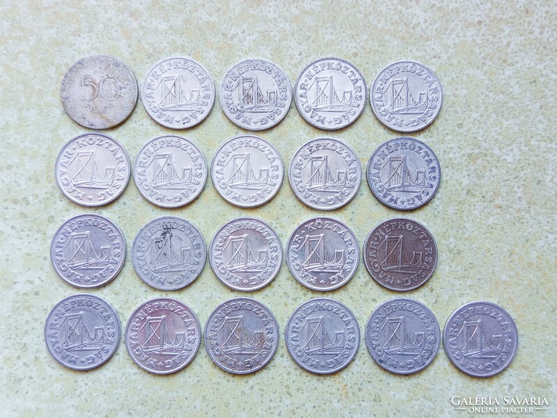 Magyarország 21 db Különböző Érme 50 Fillér 1953-1991