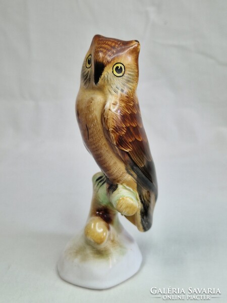 Bodrogkeresztúri szép kézi festésű kerámia bagoly hibátlan állapotban 12,5 cm. magas