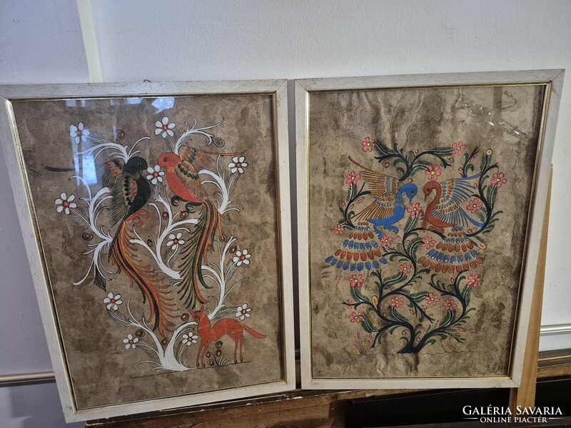 Népi motívumos festmény