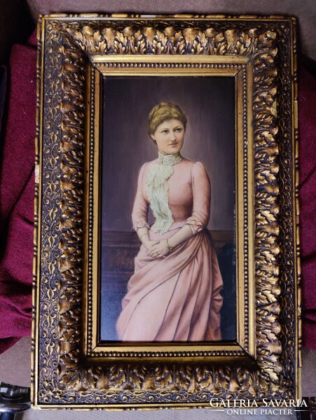 E. Ginzel - Hölgy portré olaj festmény