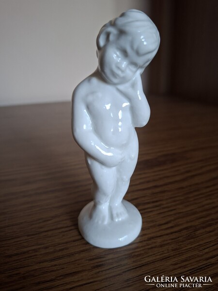 Porcelán gyerek, kislány. 11,7 cm. Hibátlan. Jelzett