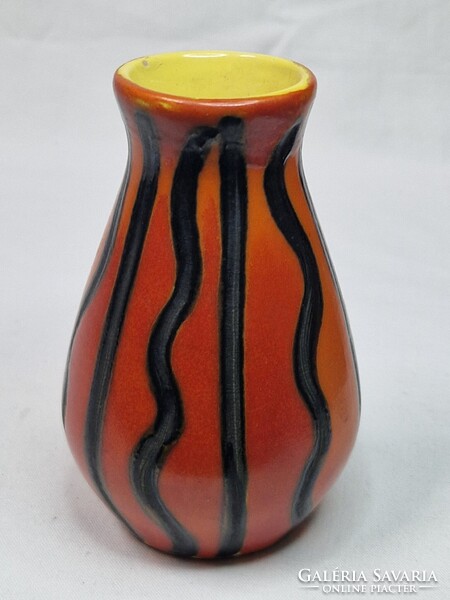 Tófej, iparművészeti, mázas, kerámia kisebb méretű váza szép állapotban 10 cm. magas