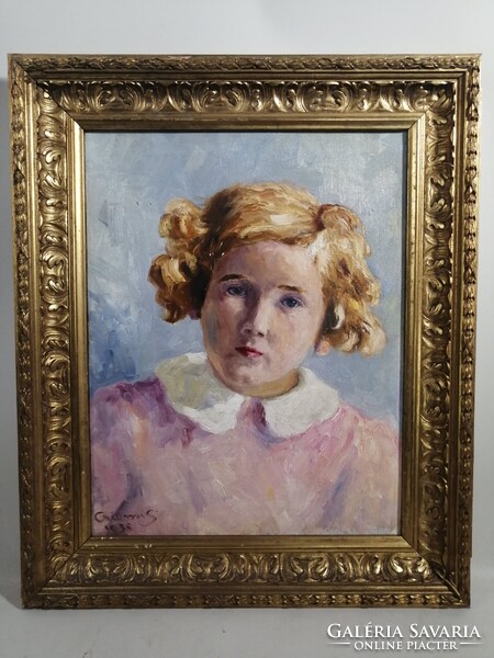 CSÁVOSI SÁNDOR /1885-1954/ VAJDASÁGI MAGYAR FESTŐMŰVÉSZ - KISLÁNY PORTRÉ