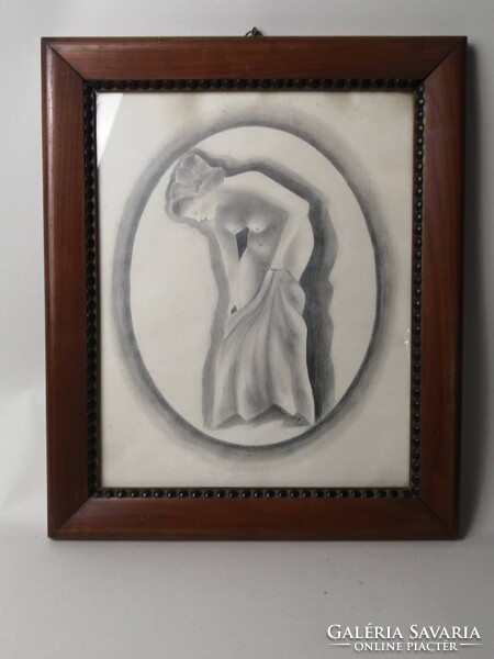 ART DECO NŐI AKT VARGA JÓZSEF JELZÉSSEL