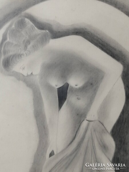 ART DECO NŐI AKT VARGA JÓZSEF JELZÉSSEL