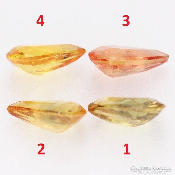(2) 0.33ct 5.9x3.6mm Kezeletlen Narancs(sárga) Zafír, Csodálatosan Gyönyörű Drágakő
