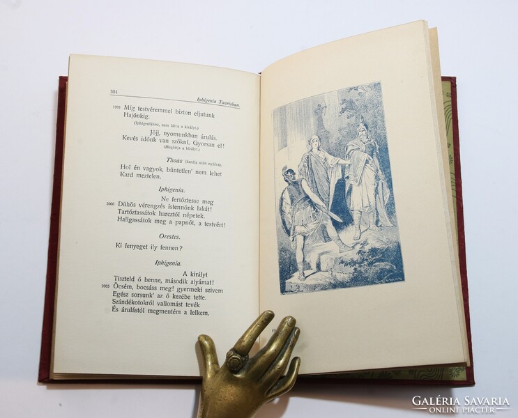 1904 Szecessziós különleges Gottermayer kötés Goethe Iphigenia Taurisban Gyönyörű könyv !!