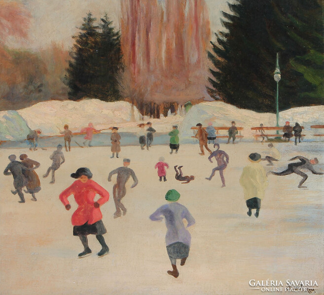 Szirt Oszkár: Korcsolyázók, 1914