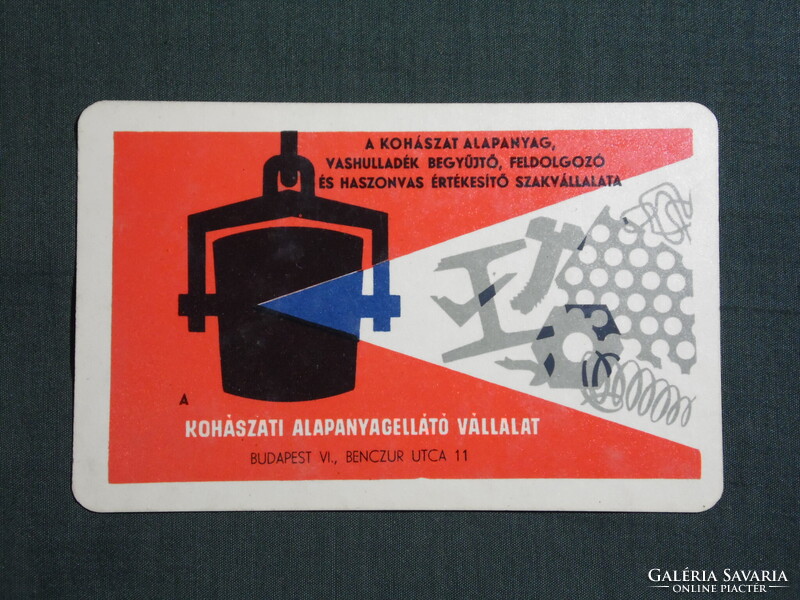 Kártyanaptár,KAV,Kohászati alapanyagellátó vállalat,Budapest, 1963   (licites)