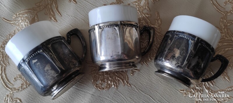 Beautiful silver marked between 1902-1937 glass holder with insert antique rarity antique 3 pieces