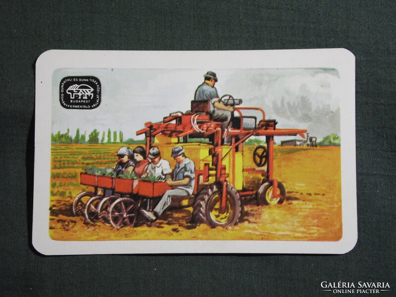 Kártyanaptár,Duna-Tisza közi Dohánybeváltó fermentáló vállalat,grafikai,traktor,1975  (licites)