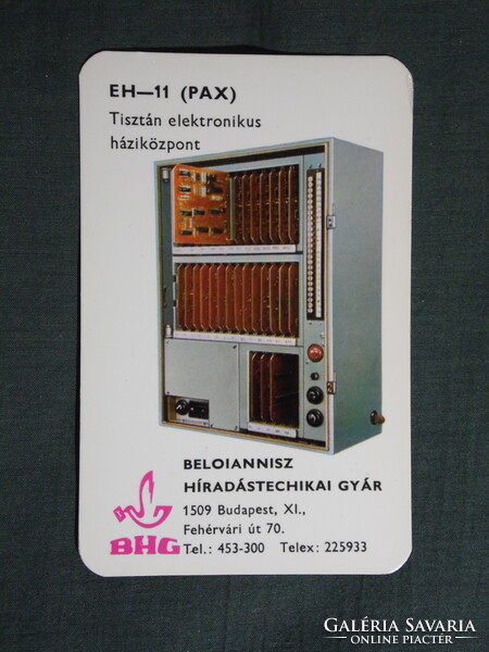 Kártyanaptár,Budapest,100 éves Beloiannisz híradástechnikai gyár,1974  (licites)