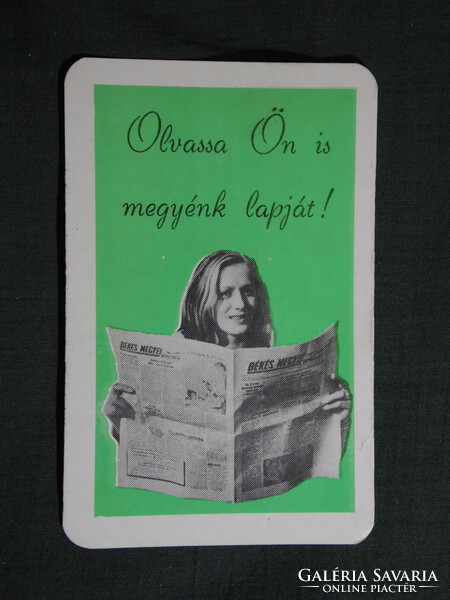 Kártyanaptár,Békés Megyei Hírlap,napilap,újság,magazin,női modell,1975  (licites)
