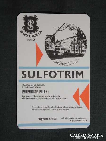 Kártyanaptár,Phylaxia oltóanyagtermelő vállalat,Budapest,1975  (licites)