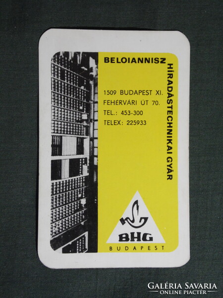 Kártyanaptár,Budapest,Beloiannisz híradástechnikai gyár,1975  (licites)