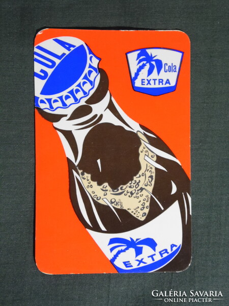 Kártyanaptár,Cola Extra üdítőital,Békéscsaba szeszipari vállalat,grafikai,1974  (licites)