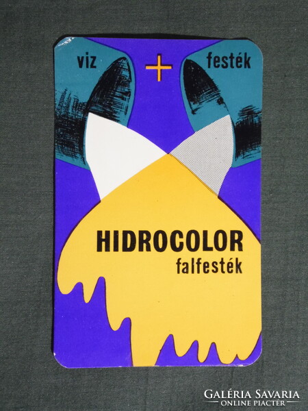 Kártyanaptár,Hidrocolor falfesték,Tiszamenti vegyiművek,Szolnok,grafikai,1974  (licites)