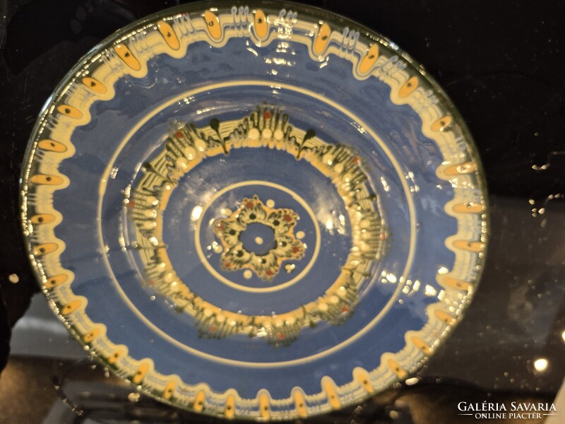 Mázas kerámia fali tányér