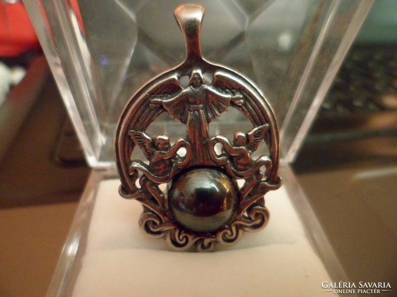 Ezüst medál / hematit