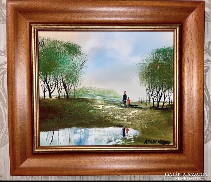 Adilov Kabul (Tóparti táj) eredeti olajfestmèny