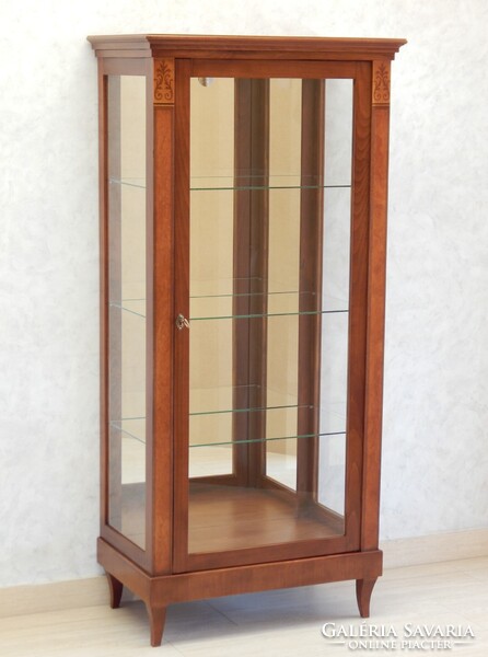 Biedermeier intarziás vitrin [D-01] Bútorgyártás mesterfokon!