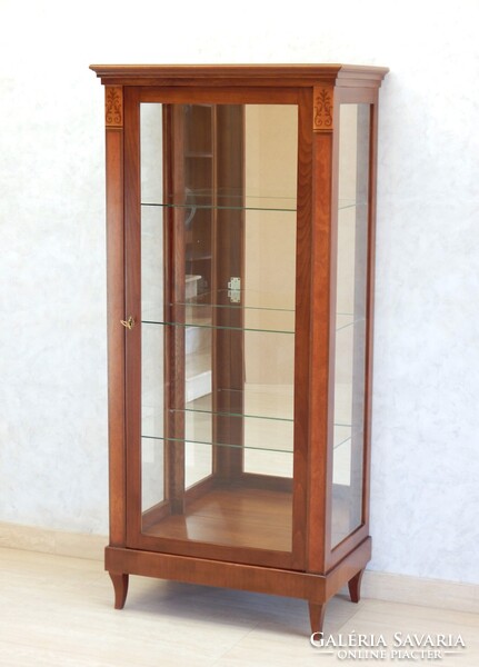 Biedermeier intarziás vitrin [D-01] Bútorgyártás mesterfokon!