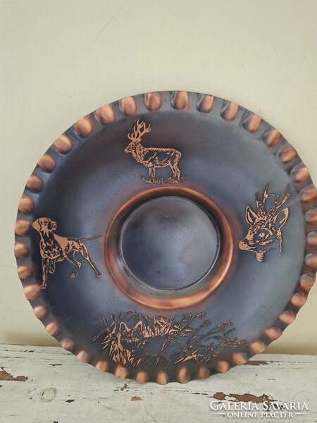 Réz iparművészeti falitányér