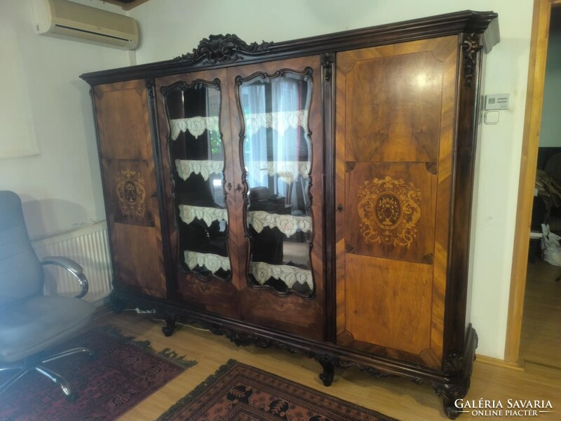 Antik neobarokk vitrines több funkciós tálaló, gardrób, könyv szekrény