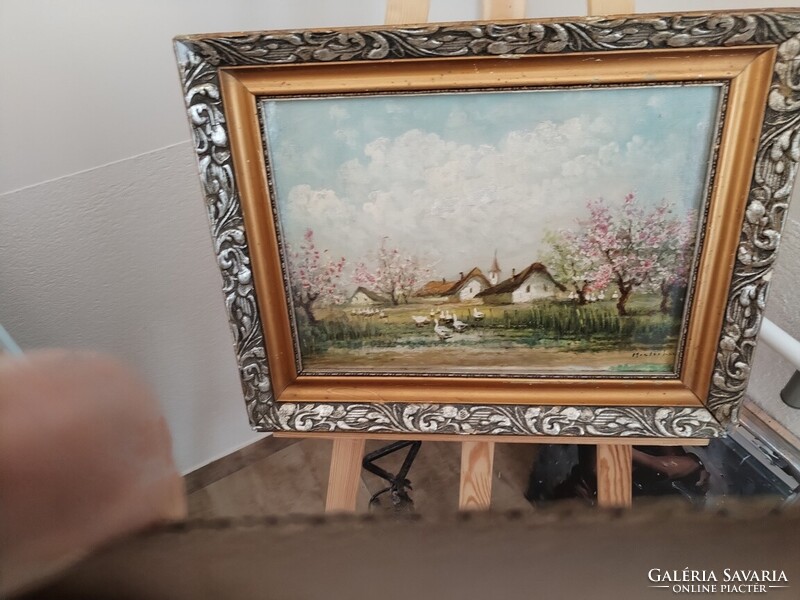 Szép festmény Mesterházy szignóval 55x43 cm kerettel  olaj, vászon