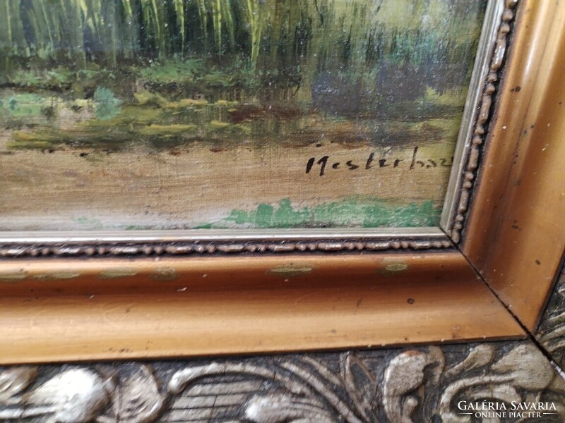 Szép festmény Mesterházy szignóval 55x43 cm kerettel  olaj, vászon