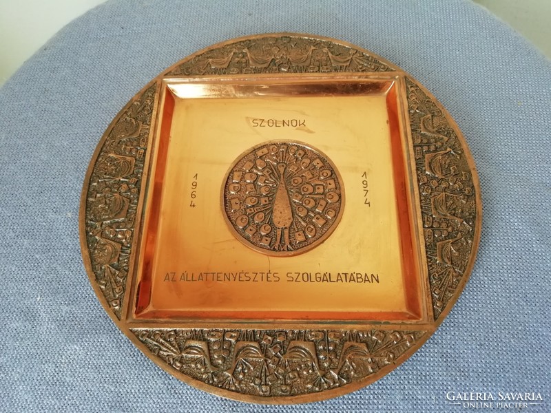 Retro iparművészeti falidísz, dísztányér