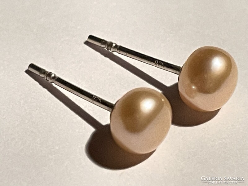 Ezüst fülbevaló édesvízi tenyésztett gyöngy