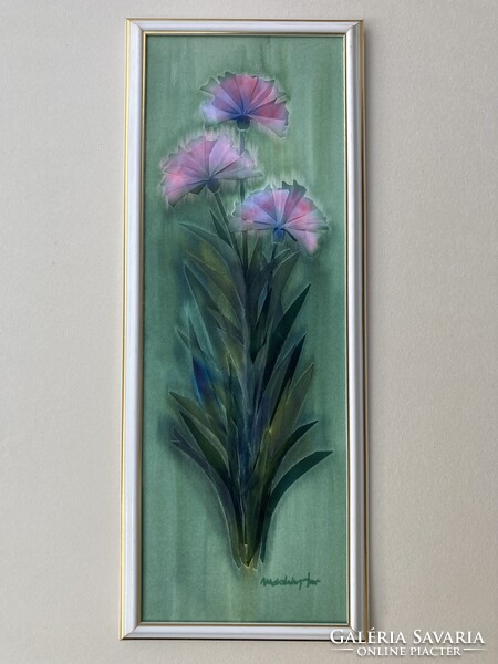 2026 évi TAVASZI ÁRVERÉS! Macskássy Izolda selyem kollázs festmény