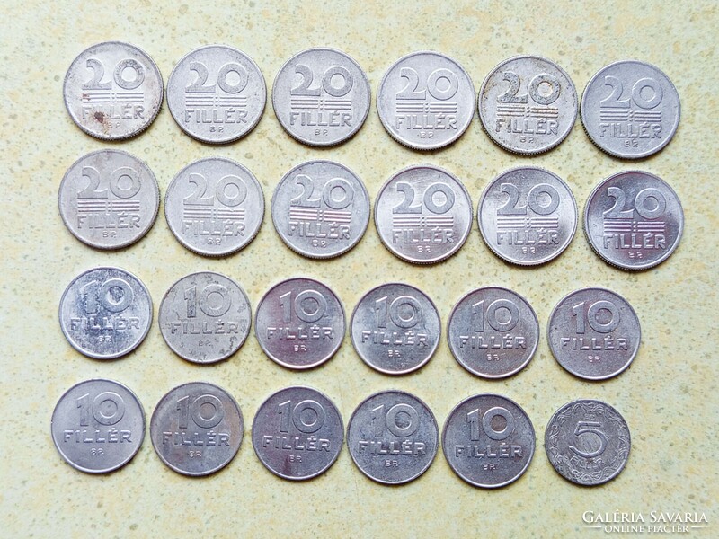 Magyarország 24 db Különböző Érme 5 10 20 Fillér 1962-1990