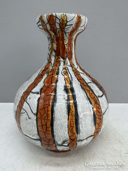 Retro iparművészeti kerámia váza,  16 cm magas, Gorka Géza Iparművészeti Vállalat