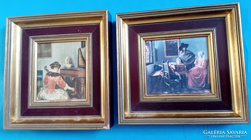 2 híres, művészeti festmény nyomata  (Tor Borch és Vermeer)