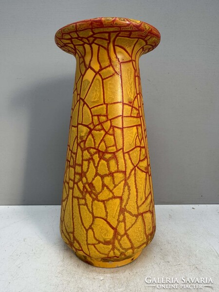 Korai Gorka Lívia retro iparművészeti kerámia váza,  19,5 cm magas,