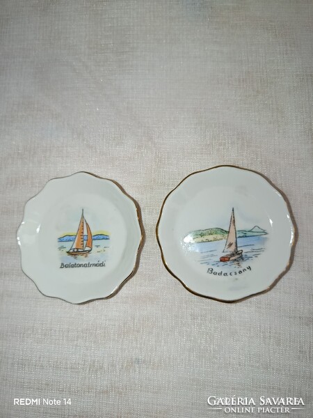 Aquincumi porcelán balatoni emléktárgyak PÁRBAN